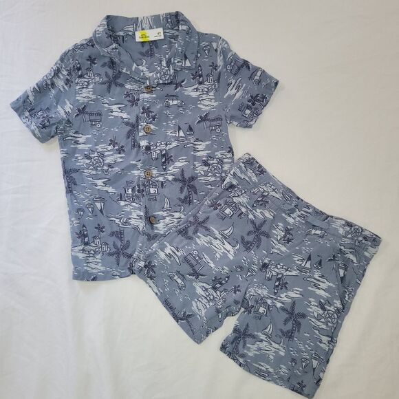Epic Threads Size 4t Gray Island Print Outfit - Picture 1 of 3